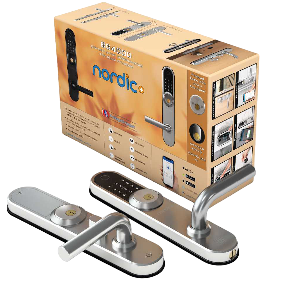 Smart digitalt dörrlås BG 4000 Nordic+ Silver