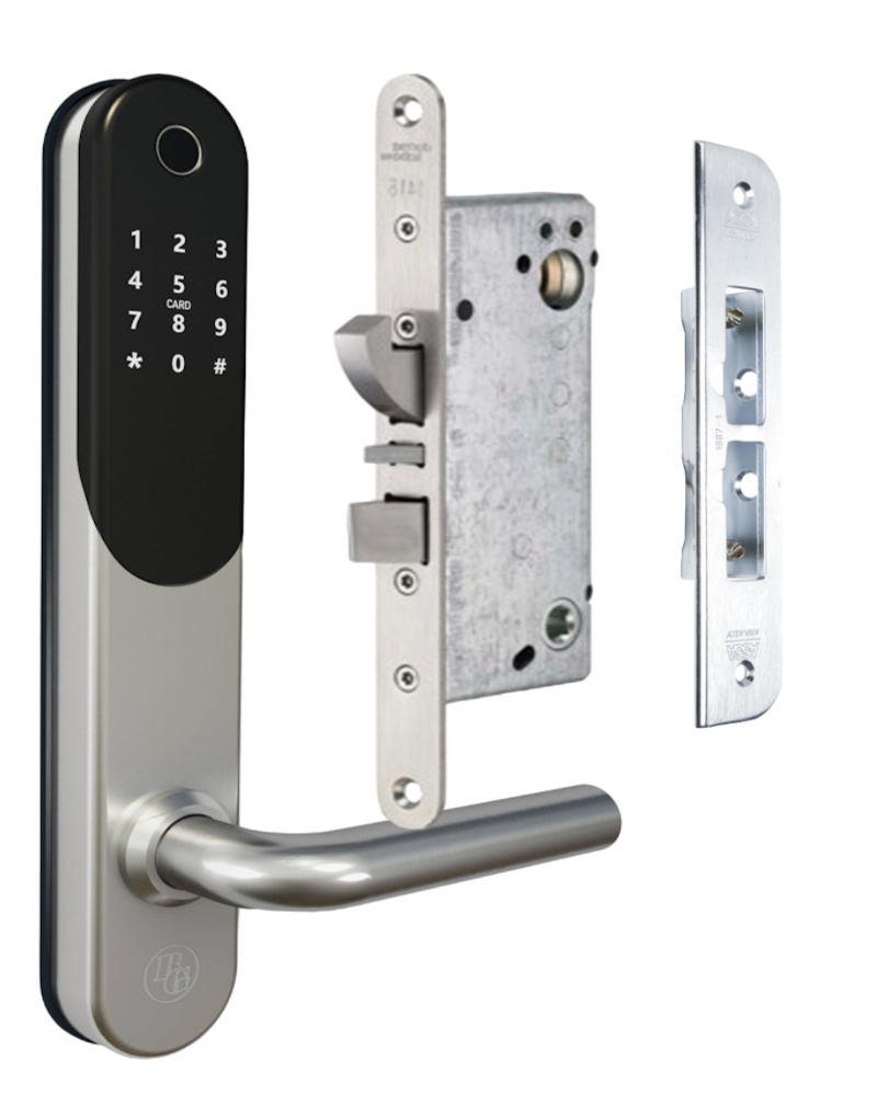 Komplett smart digitalt dörrlåspaket BG 5000 Silver med automatisk regling