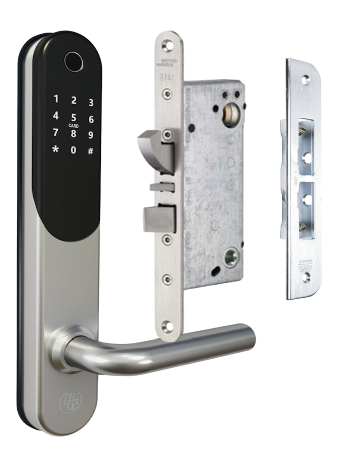 Komplett smart digitalt dörrlåspaket BG 5000 Silver med automatisk regling