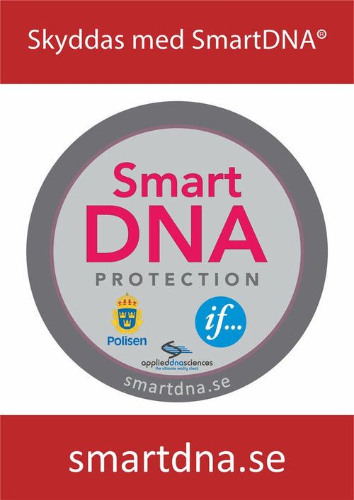 Staketskylt "Skyddas med SmartDNA"