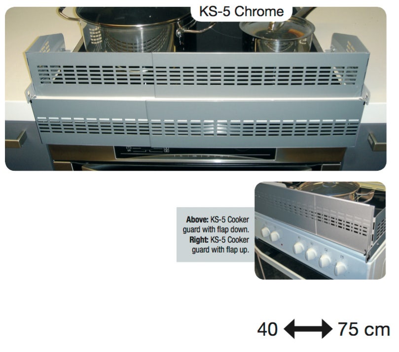 Spisskydd med knappskydd Safe-Side Krom
