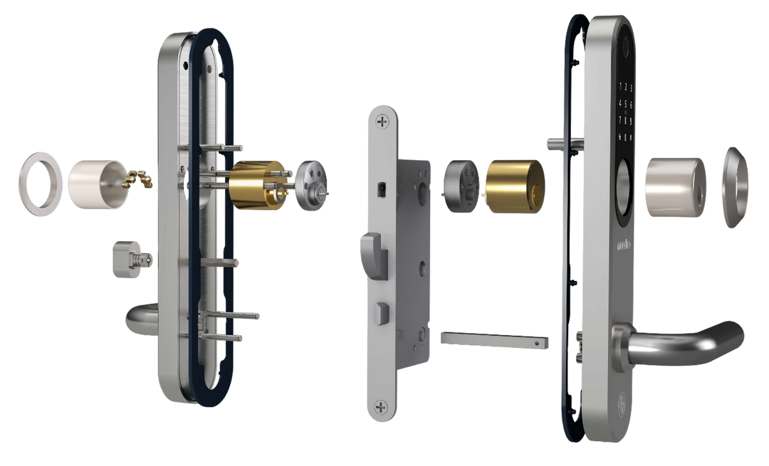 Smart digitalt lås BG 4000 Nordic+ Sprängskiss