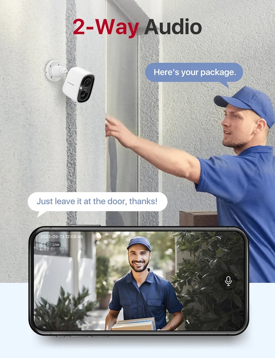 Inom- & utomhuskamera X-Sense SSC0A med WiFi och solcellsladdare