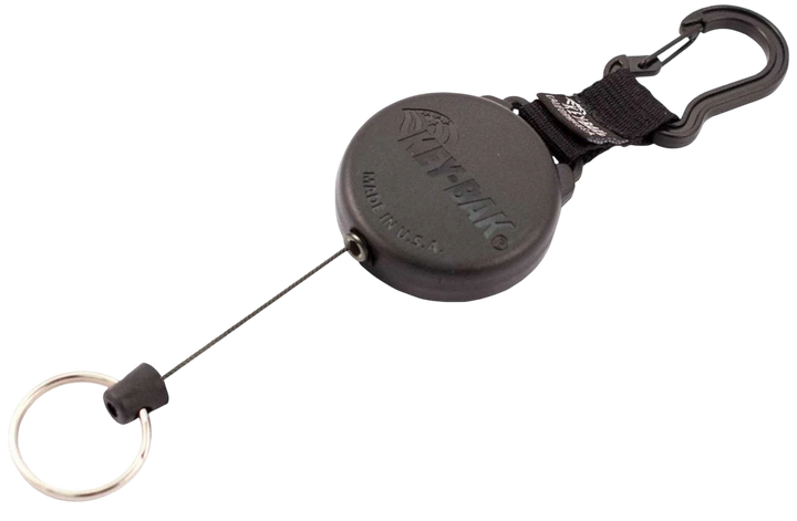 St George Security Store Key-Bak 488 schwarzer Schlüsselhalter mit Kevlar-Schnur und Karabiner aus Zinklegierung