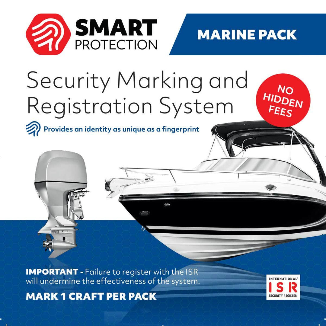 Stöldskyddsmärkning Smart Protection ISR till båtar och båtmotorer
