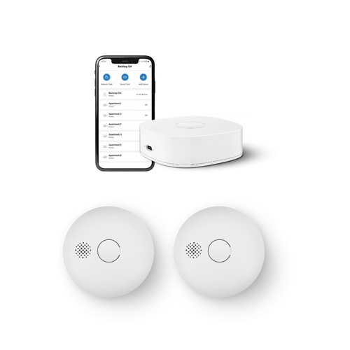 Startpaket Housegard Luma med 2 brandvarnare och hubb