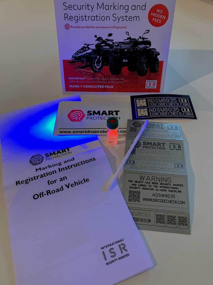 Stöldskyddsmärkning Smart Protection ISR till Moped, MC, ATV och skoter