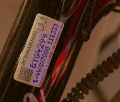 töldskyddsmärkning för cykel, mc, båtmotor, barnvagn med mera ,Stöldskyddsmärkning Smart Protection ISR till cyklar, sparkcyklar, barnvagnar,Stöldskyddsmärkning för cykel, sparkcykel, barnvagn ,Stöldskyddsmärkning Smart Protection ISR till cyklar, sparkcy