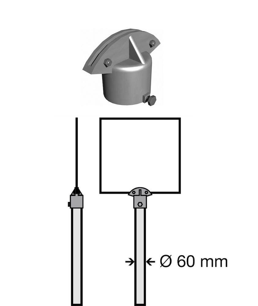 Toppfäste för dubbesidiga skyltar