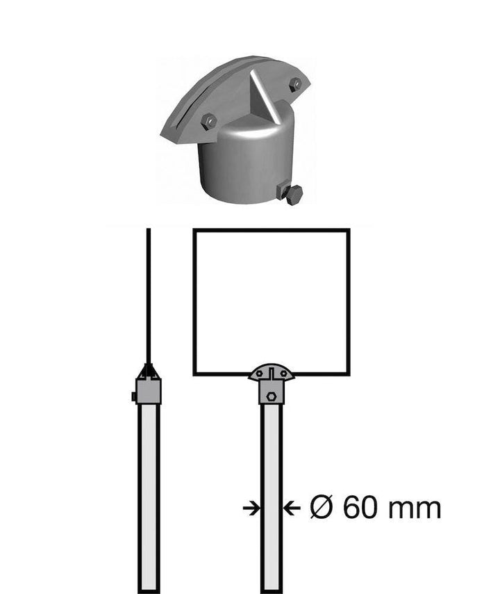 Toppfäste för dubbesidiga skyltar