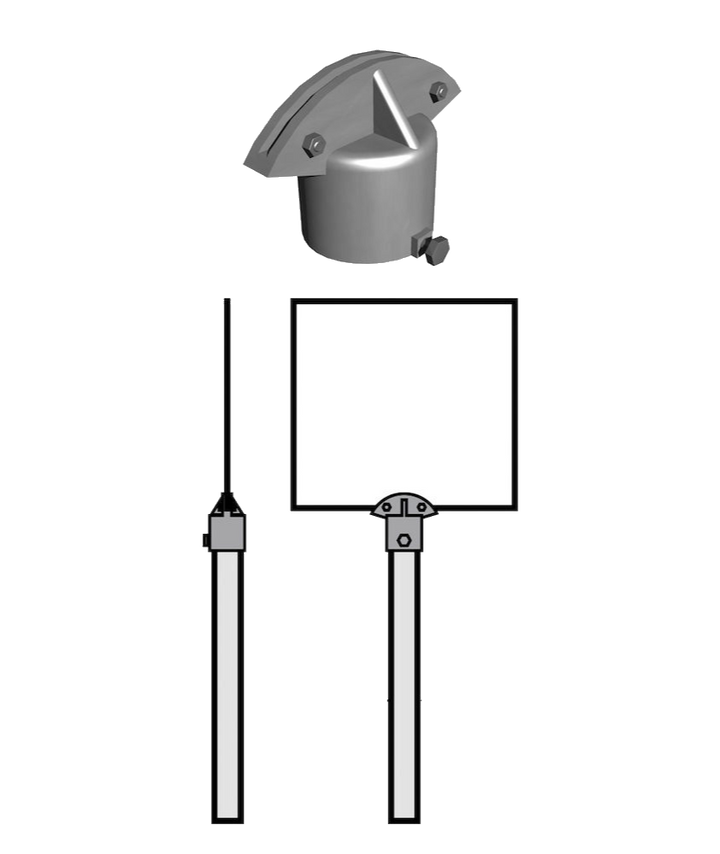 Toppfäste för dubbesidiga skyltar