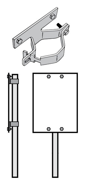 Stolpfäste för plana skyltar
