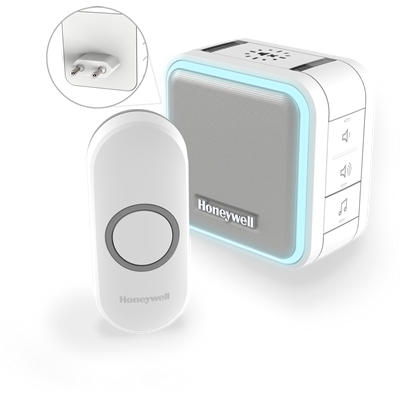 Trådlös plugin dörrklocka Honeywell DC515NP2 150 m Vit