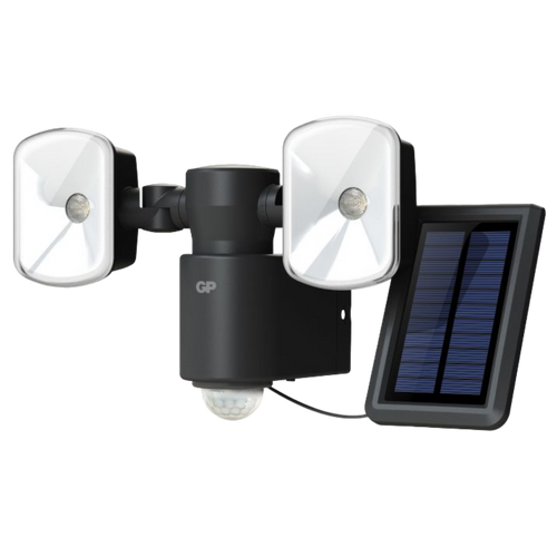 Trådlös utomhusbelysning GP Safeguard RF4.1H med två lampor, rörelsesensor och solpanel