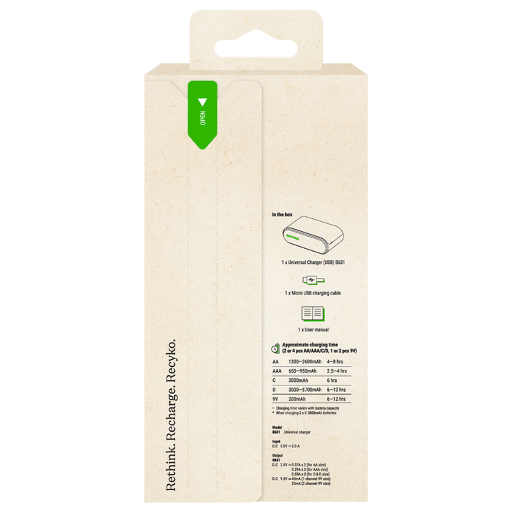 Batteriladdare GP ReCyko Universal AA/ AAA / C / D / 9V  (B631)