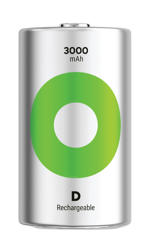 Uppladdningsbart batteri GP ReCyko D / LR20 med 3000 mAh