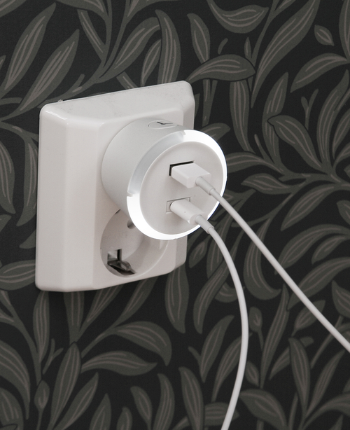 USB A+C laddare med säkerhetstimer CAPiDi Vit