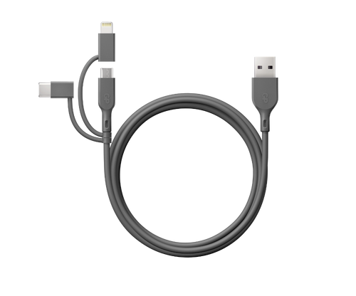 Premium USB-kabel GP 3-i-1 - USB-A till USB-C, Micro-USB och Apple Lightning