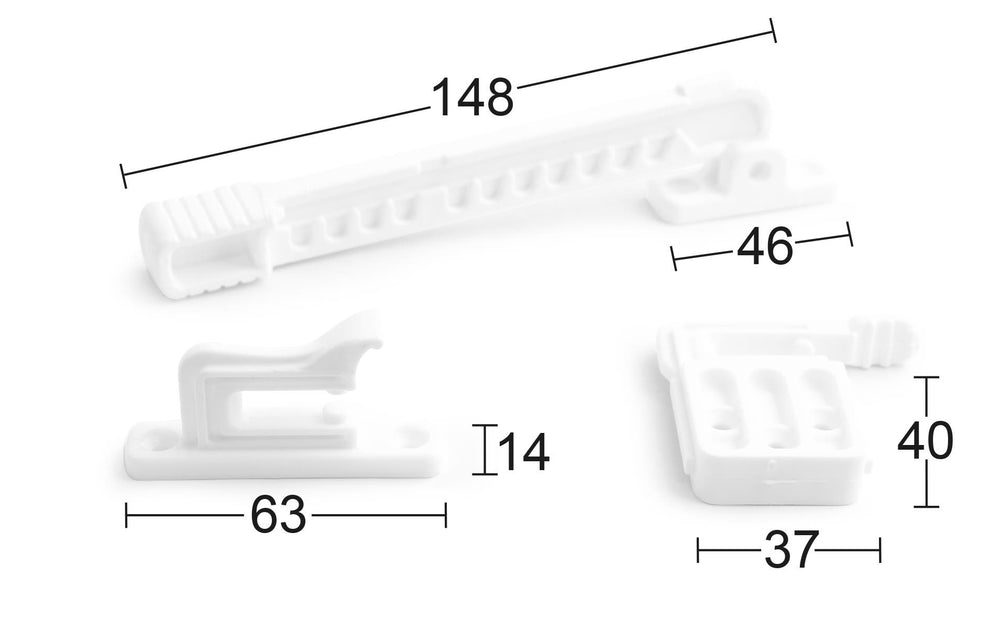 2. Barnskyddande vädringsbeslag Habo 5566-1 med mått