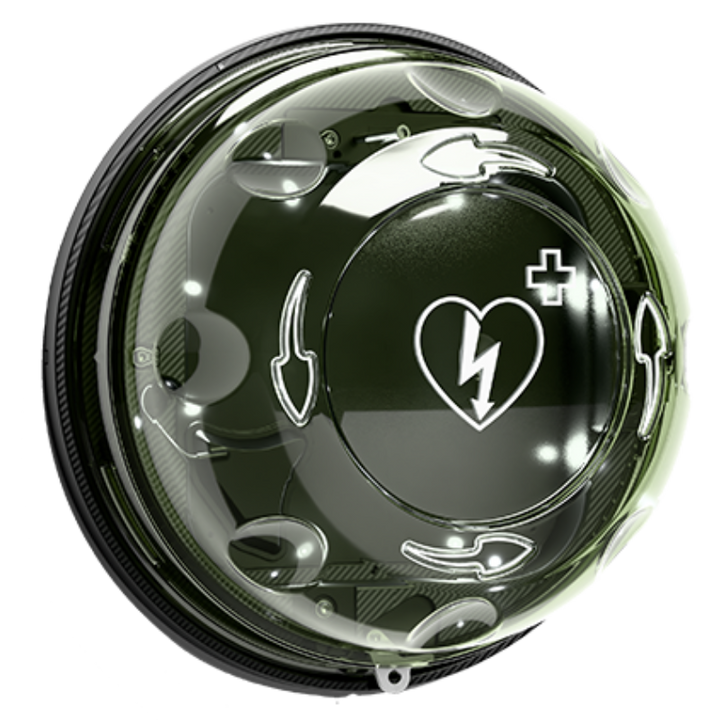 Väggskåp till defibrillator ROTAID Solid Plus med värme och larm för utomhusbruk - Transparent