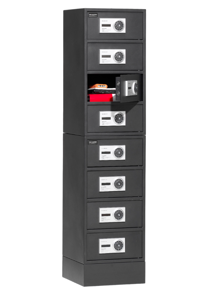 8 värdeförvaringsskåp i stapel MBG 23-8