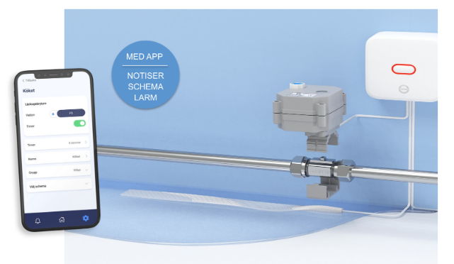 Läckagebrytare Vatette med WiFi utan kulkopplingsventil