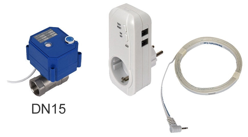 Vattenfelsbrytaren WaterFuse® Plugin med 1st DN15 ventil