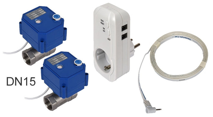 Vattenfelsbrytaren WaterFuse® Plugin med 2st DN15 ventiler