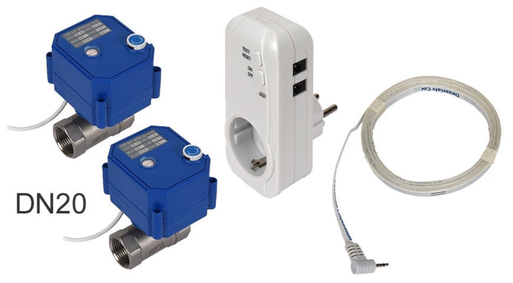 Vattenfelsbrytaren WaterFuse® Plugin med 2st DN20 ventiler