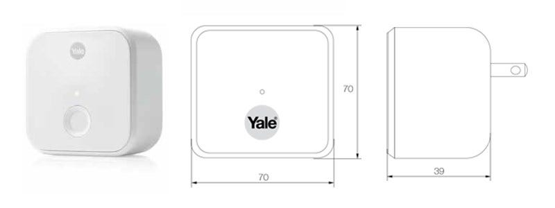 Yale Connect WiFi bryggan med mått